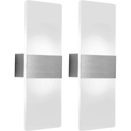 GOTHICANA BY EMP2 Pack Applique Murale Led Intérieure 12W Lampe Murale En Acrylique Design Moderne 1020Lm 6000K Blanc Froid Decoration Luminaire Mural Pour Salon Chambre Couloir Salle De Bain 27X10X4