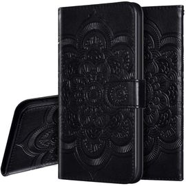 Huawei Honor 10 ¿¿Tui Mandala Embossed Cuir Bookstyle Flip Porte-Cartes De Cr¿¿Dit Portefeuille Magn¿¿Tique Closure Stand Housse Coque Pour Huawei Honor 10 Mandala Black Ld