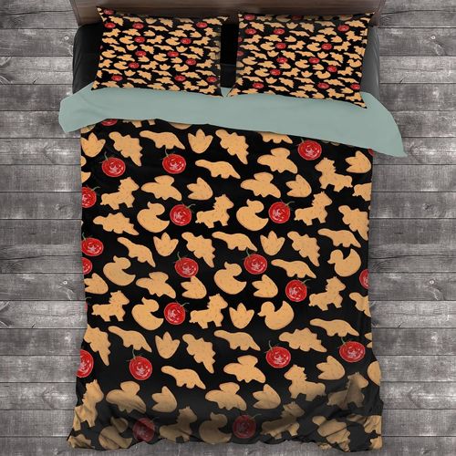 Canard Cheval Poulet P¿¿Pite Tomate Noir Housse De Couette Ensembles De Literie Lav¿¿ Microfibre Doux Et Respirant Couvertures Fermeture ¿¿Clair Cl