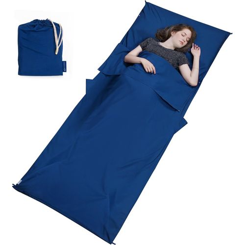 Chenquansarl-Drap De Sac De Couchage Duvet 90cm*220cm Portatif Ultra Léger Doux 100% Fibre De Polyester Avec Compartiment D'oreiller Pour Voyage Hôtel Camping Randonnée Pique-Nique Train