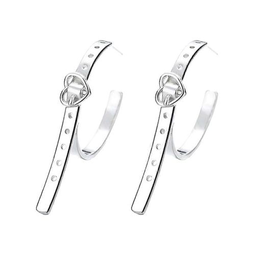 1 Paire D'¿¿L¿¿Gantes Boucles D'oreille Hip-Hop R¿¿Tro De Boucle De Ceinture Coeur R¿¿Tro (Argent)