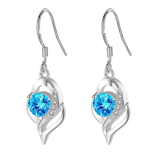 1 Paire De Boucles D'oreille ¿¿ Temp¿¿Rament Long Zircon Eaute D'oreille Boucle D'oreille D¿¿Corative Pour Femme (Blue Diamond)