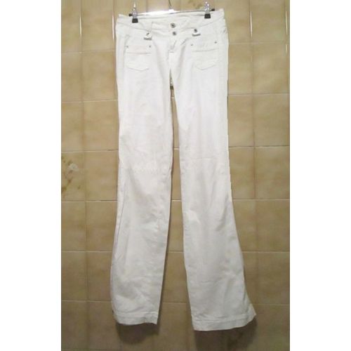 Jean Blanc, Marque : Pepe Jeans, Magnifique, Avec Fermoir Argenté, T. 34 Ou T. 36