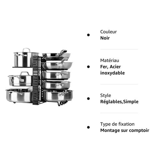 Porte-casseroles Support en Acier Inoxydable rangement cuisine