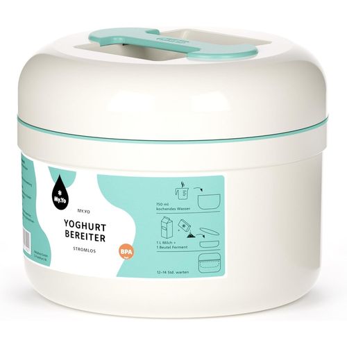 YEMAESRE-Yaourtière Sans Électricité | Couleur Menthe | Avec 2 Sachets De Ferments Bio