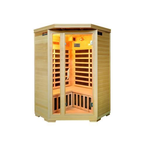 Sauna Infrarouge 3/4 places d'angle Gamme prestige ARVIKA II - 120x56x120x H190 cm - 2100W