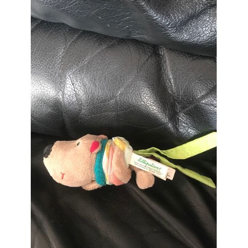 Doudou Vibrato César L'ours Lilliputiens Bordeau , Bleu 10cm