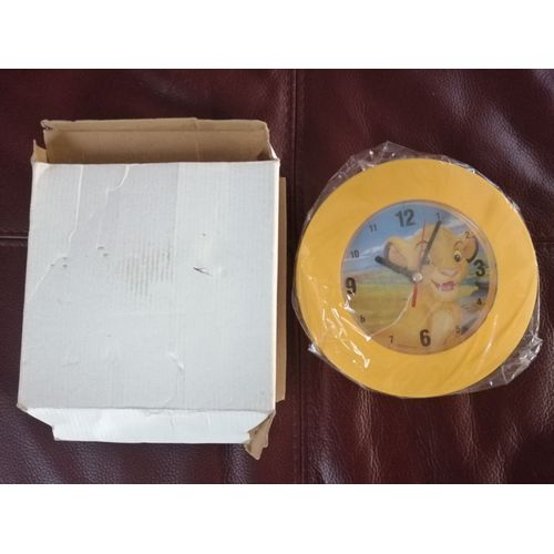 petite horloge /réveil jaune Roi Lion NEUF