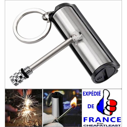 Briquet Tempête À Essence - Allumette Allume Feu De Survie Secours Camping Trekking Chasse Pêche Randonnée Nature Porte-Clés