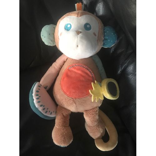 Doudou Kaloo - Peluche D'activité Sam Le Singe Multicolore 34cm