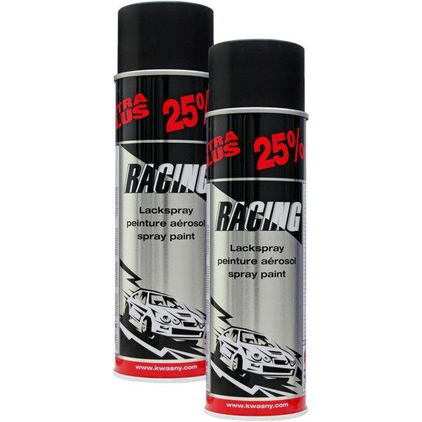 4 bombes de peinture pour voiture noir brillant Racing