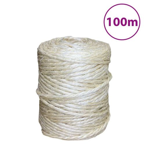 vidaXL Corde 100 % sisal 4 mm 100 m