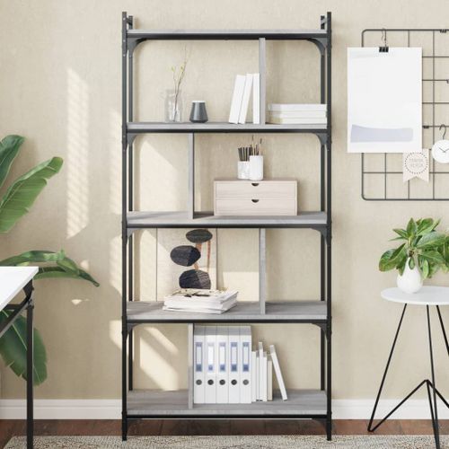 Vidaxl Bibliothèque 5 Niveaux Sonoma Gris 76x32x158 Cm