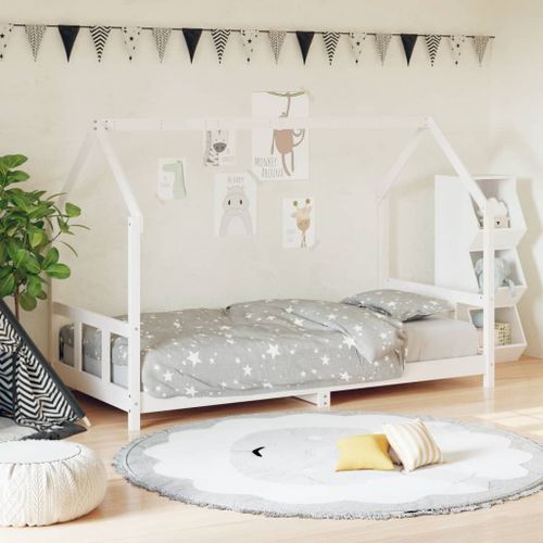 Vidaxl Cadre De Lit Pour Enfants Blanc 90x190 Cm Bois De Pin Massif