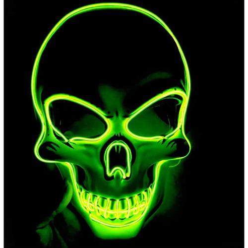 Masque Halloween Cosplay Led Allume Le Crâne Effrayant/Masque Joker Pour La Fête Costumée Halloween Cosplay