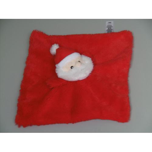 Doudou Père Noël Plat Rouge Blanc Tex Baby