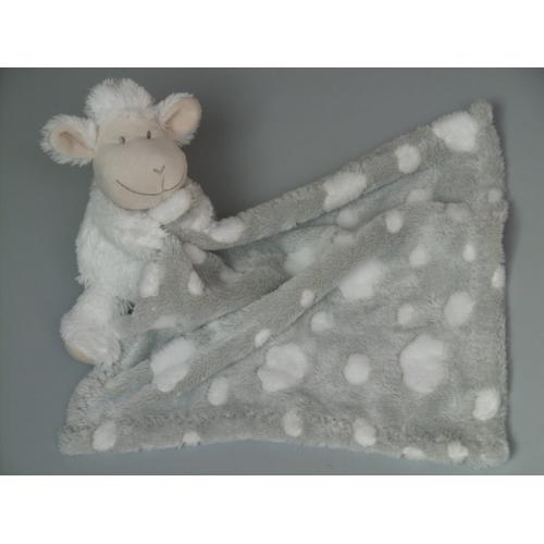 Doudou Mouton Blanc Mouchoir Gris Blanc Nuages La Galléria