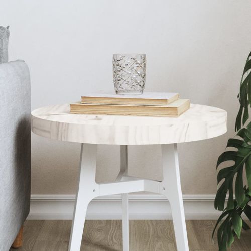 Vidaxl Dessus De Table Rond Blanc Ø40x3 Cm Bois De Pin Massif