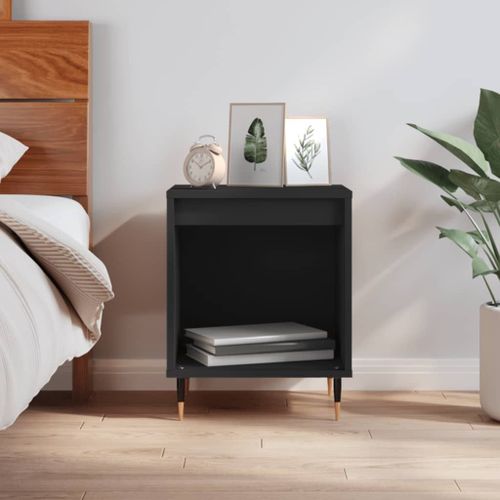 Vidaxl Table De Chevet Noir 40x35x50 Cm Bois D?Ingénierie