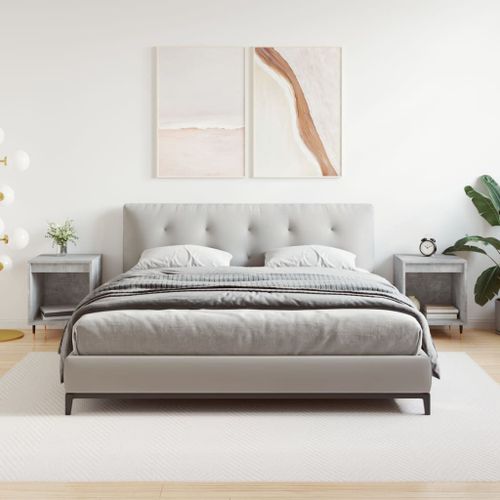 Vidaxl Tables De Chevet 2 Pcs Gris Béton 40x35x50 Cm Bois D?Ingénierie