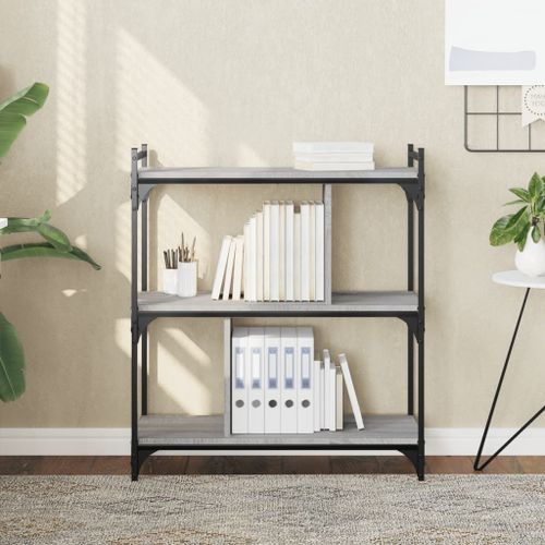 Vidaxl Bibliothèque 3 Niveaux Sonoma Gris 76x32x88cm Bois D'ingénierie