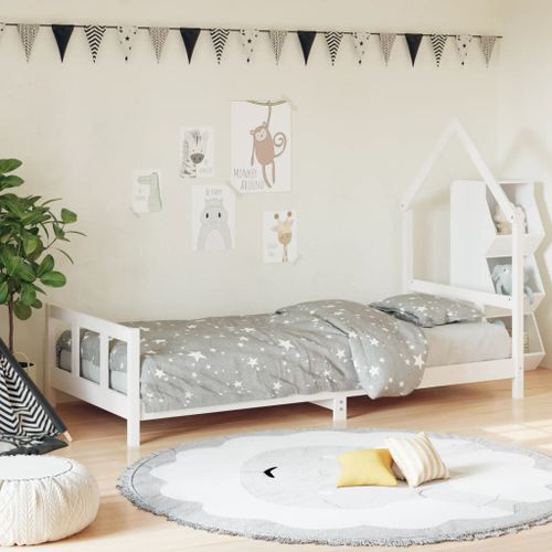 Vidaxl Cadre De Lit Pour Enfants Blanc 90x200 Cm Bois De Pin Massif