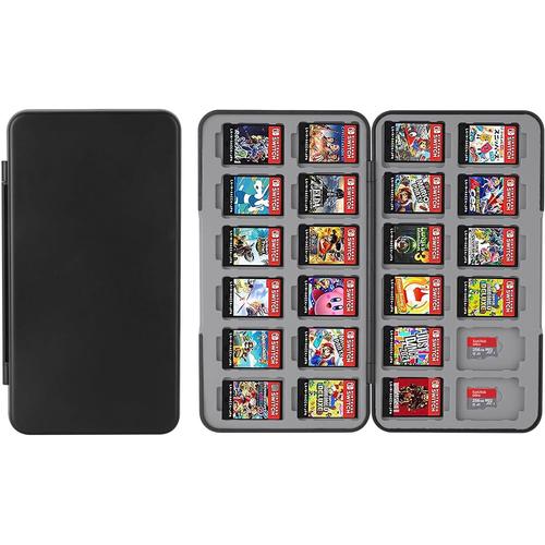Étui De Rangement pour Cartes Jeux,Premium Étui de Jeux pour Nintendo Switch  avec 24 Emplacements Oîtier de Rangement pour Carte de Jeu pour  3ds/3ds/dsi/dsi XL,Noir