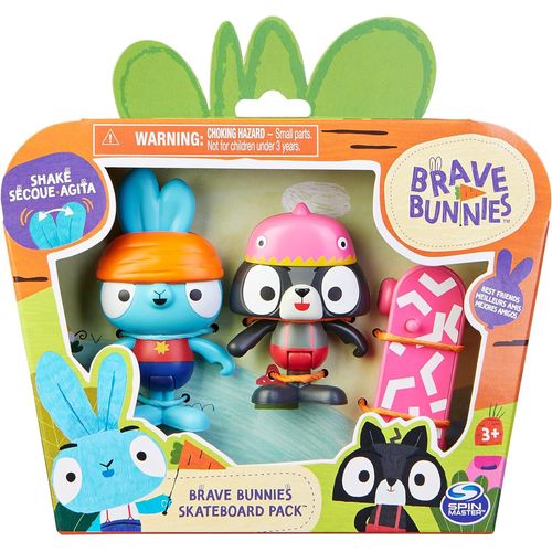 Brave Bunnies 2 Figures With Skateboard Pack