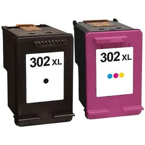 Pack 2 Cartouches D'Encre N° 302 Xl Noir Et Couleur Pour Imprimante Deskjet 3635 3637 + Un Surligneur Plein D'Encre 3 Couleurs Offert