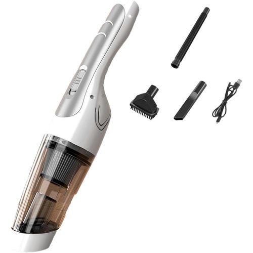 Aspirateur De Voiture Aspirateur Portable Sans Fil Léger 120 W Aspirateur À Main Voitures Aspirateur Pour Poils D'Animaux Véhicule, Blanc