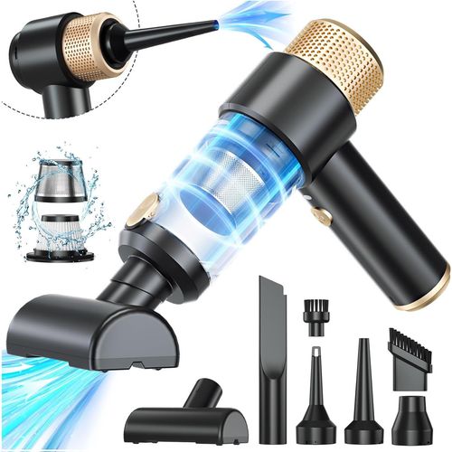 4 En 1 Aspirateur À Main Sans Fil, Mini Aspirateur De Voiture Puissant 15 Kpa, 100500 Tr/Min Électrique Souffleur À Air Comprimé Pour Voiture, Maison, Bureau, Pc, Poils D'animaux (Noir)
