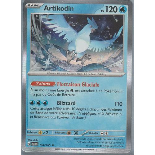 Carte Pokémon - Artikodin - 144/165 - Holo-Rare - Ev3,5 151 Mew