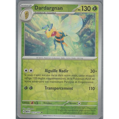 Carte Pokémon - Dardargnan - 015/165 - Holo-Reverse - Ev3,5 151 Mew