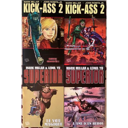 Lot Mark Millar Kick-Ass 2 Tome 1 Et 2 + Superior Tome 1 Et 2 (Vf - Panini Comics)