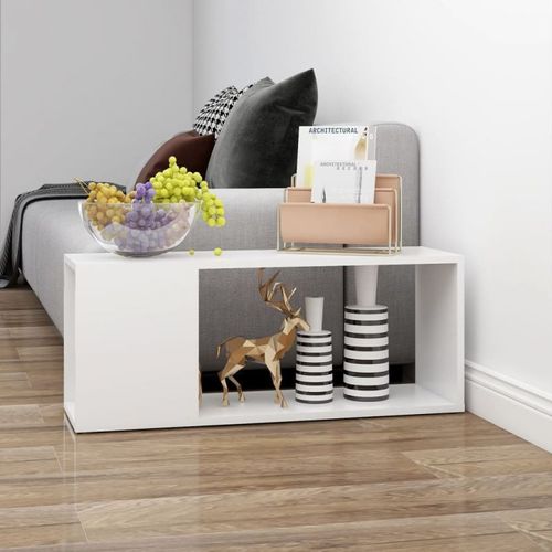 Vidaxl Meuble Tv Blanc 80x24x32 Cm Agglomere