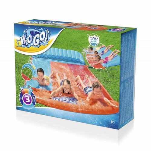 Bestway H2ogo! Tapis Glissant 3 Pistes Tsunami Splash Ramp 4,88 M