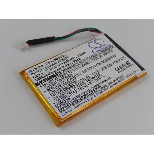vhbw Li-Polymer Batterie 1250mAh (3.7V) pour GPS, système de navigation Garmin Nüvi 285, 285W, 285WT comme Garmin ED26ED2985878.