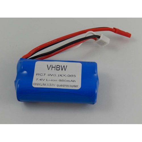 Vhbw Li-Ion Batterie 650mah (7.4v) Pour Drone, Multicopter, Quadricoptère Jamara Flyscout Comme 43965.-Vhbw