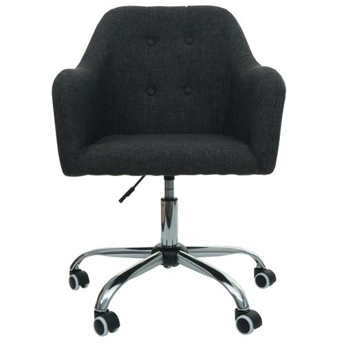 Chaise De Bureau Hwc-L92, Chaise Pivotante Chaise De Bureau Chaise D'ordinateur Fauteuil De Bureau Chaise, Avec Accoudoirs   Tissu/Textile Gris Foncé