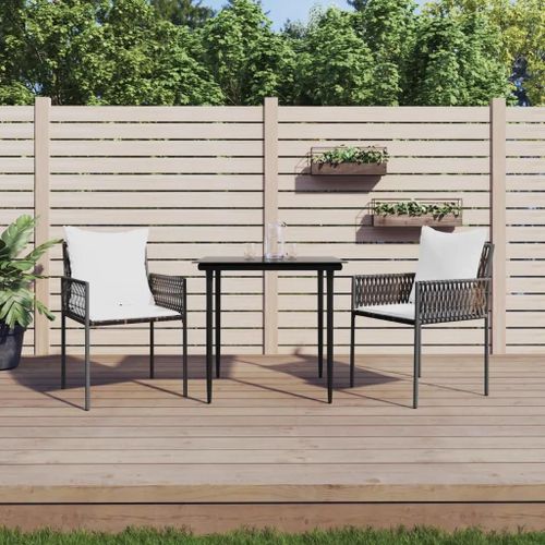 Chaises De Jardin En Resine Tressee Rotin Poly | Lot De 2, 54x61x83 Cm, Coussins Inclus, Resistant Aux Intemperies, Compact, Gain De Place