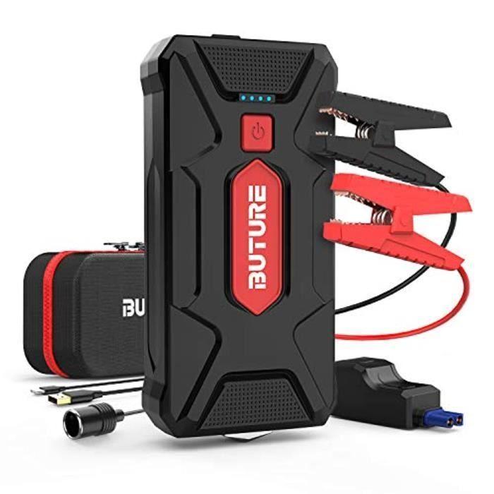 BuTure Booster Batterie Voiture 6000A, 27000mah Booster Batterie with Fast  Charging (All Gas/12.0L Diesel), Portable Jump Starter avec Pinces  intelligentes, Démarreur Batterie Voiture avec Lampe LED : : Auto  et Moto