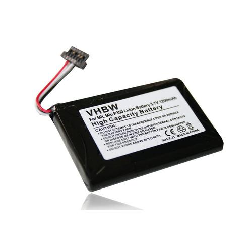 vhbw Li-Ion Batterie 1200mAh (3.7V) pour GPS MITAC MIO, remplace le modèle J00162K