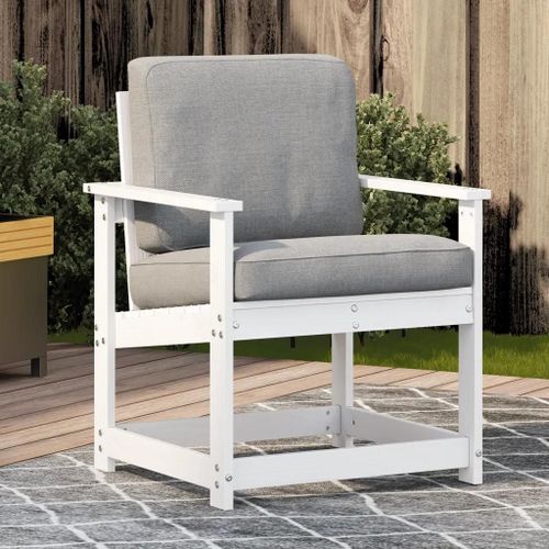 Chaise De Jardin En Bois De Pin Massif Blanc | 62x56x77 Cm, Confortable Avec Accoudoirs, Design A Lattes Anti-Eau, Resistant 110 Kg, Pour Terrasse Et Jardin