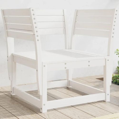 Chaise De Jardin En Bois Massif De Pin Blanc | Confortable Avec Dossier Et Accoudoirs, Design A Lattes, Resistant Aux Intemperies, Poids Max 110 Kg