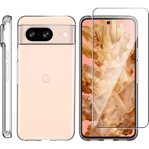 Coque Silicone Transparente + Verre Trempe Pour Google Pixel 8 Little Boutik©