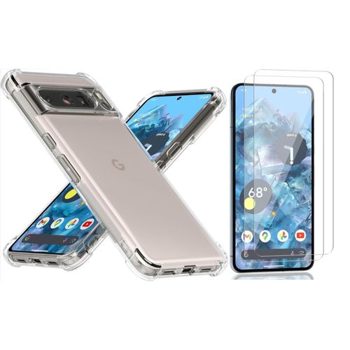 Coque Silicone Transparente Angles Renforces + 2 Verres Trempes Pour Google Pixel 8 Pro Little Boutik©