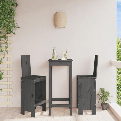 Tabourets De Bar En Bois Massif De Pin | Lot De 2, Hauteur 75 Cm, 40x42x120 Cm, Durable, Confortable, Pour Patio Ou Balcon