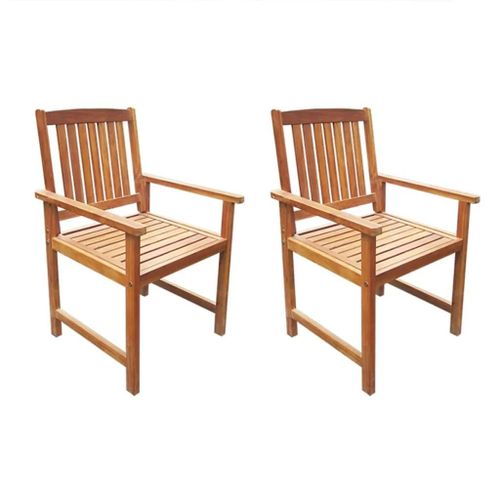 Chaises De Jardin En Bois D'acacia Massif | Lot De 2, Rustique, Resistant Aux Intemperies, 110 Kg Charge Max