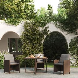 Table De Jardin En Resine Tressee Et Verre Trempe | 109x107x74 Cm, Design Moderne, Resistant Aux Intemperies, Compact, Gain D'espace