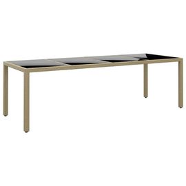Table De Jardin En Resine Tressee Avec Dessus En Verre Trempe | Cadre Acier Enduit, Compacte, 4 Places, Resistant Aux Intemperies